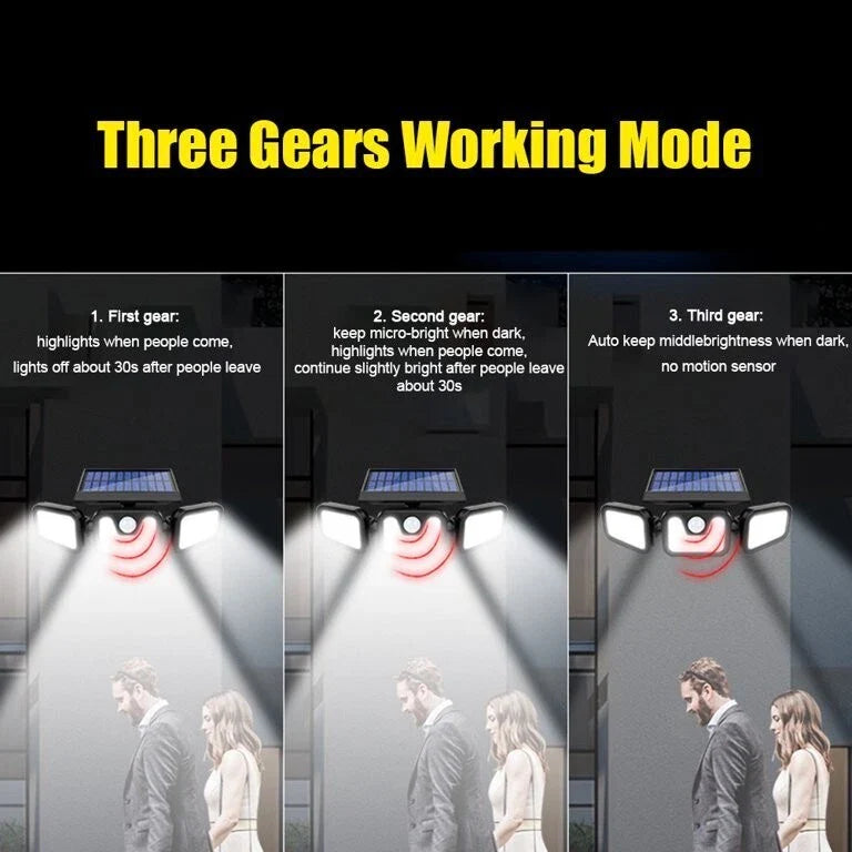 LAMPARA SOLAR CON 3 CABEZALES