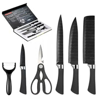 SET DE CUCHILLOS DE COCINA NEGROS (x6)
