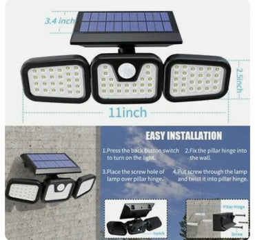 LAMPARA SOLAR CON 3 CABEZALES