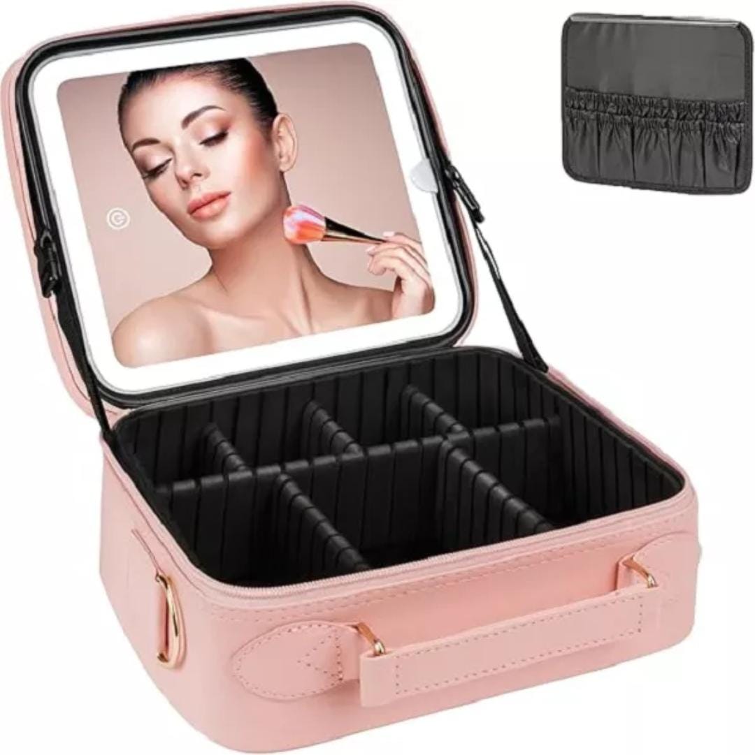 ESTUCHE DE MAQUILLAJE CON ESPEJO LUZ LED